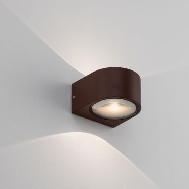 Nova Luce Opera - buiten wandverlichting - 11 x 6,8 x 10 cm -  11W LED incl. - IP54 - corten