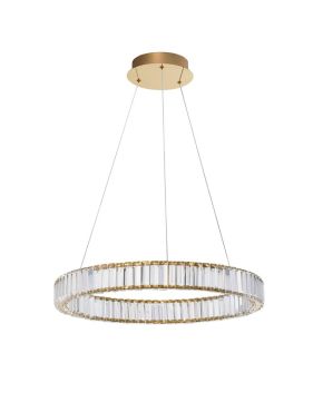 Nova Luce Aurelia - hanglamp - Ø 60 x 150 cm - 41W dimbare LED incl. - goud
