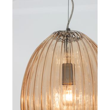 Nova Luce Hector - hanglamp - Ø 30 x 120 cm - champagne en chroom