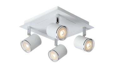 Lucide Rilou - opbouwspot - 22 x 22 x 12 cm - 4 x 5W dimbare LED incl. - wit