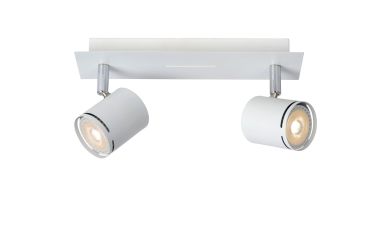 Lucide Rilou - opbouwspot - 26 x 7,5 x 12 cm - 2 x 5W dimbare LED incl. - wit