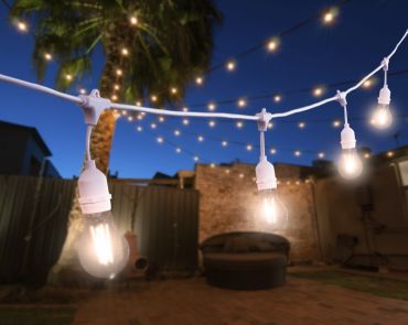 Century Italia Fiesta - 9,27m lichtslinger waarvan 0,6m snoer - 15 x E27 (excl.) - IP44 - wit