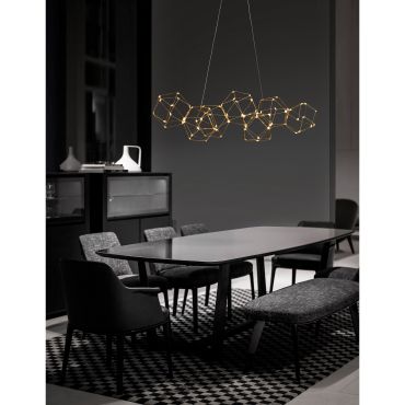 Nova Luce Nebula - hanglamp - 94,5 x 32,5 x 120 cm - 33,6W LED incl. - goud