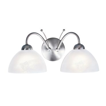 Searchlight Milanese - wandverlichting - 40 x 19 cm - satijn zilver