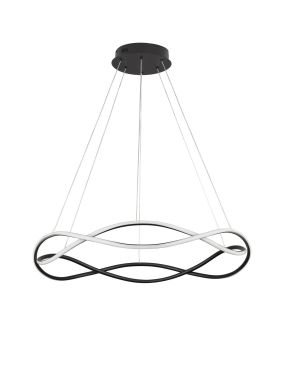 Nova Luce Jinal - hanglamp - Ø 80 x 120 cm - 57W dimbare LED incl. - zandzwart