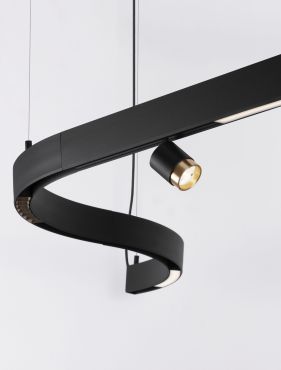 Nova Luce Breda - 90° bocht voor flexibele magnetische rail - 3,5 x 6,8 cm - straal van 45 cm - zwart