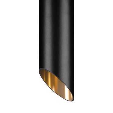 Nova Luce Oslo - opbouwspot - Ø 6 x 30 cm - zwart en goud