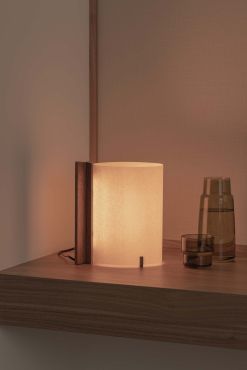 Faro Cata - tafellamp - 22,2 x 25 x 13,5 cm - 2W LED incl. - walnoot