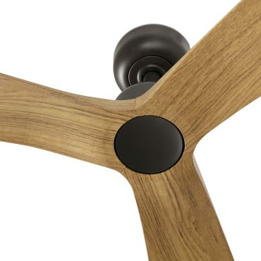 Faro Outwood L - plafondventilator - Ø 150 cm - IP44 - donkerbruin en eiken