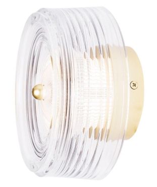Maxlight Lipari - opbouw wandlamp - Ø 16 x 9,5 cm - 6W LED incl. - geborsteld goud