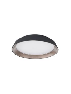 Nova Luce Vela - plafondlamp - Ø 45 x 9,5 cm - 30W dimbare LED incl. - zandzwart en koffie