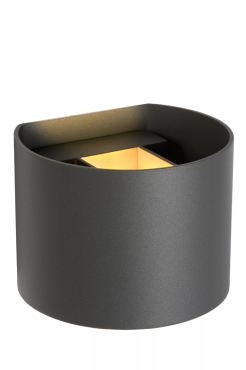 Lucide Xio -  wandverlichting met verstelbare stralingshoek - 11 x 13 x 9,7 cm - 3,5W dimbare LED incl. - grijs