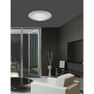 Nova Luce Shell - plafondverlichting - Ø 40 x 9,5 cm - wit en chroom