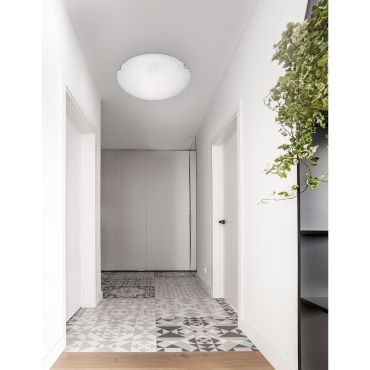 Nova Luce Shell - plafondverlichting - Ø 30 x 8 cm - wit en chroom