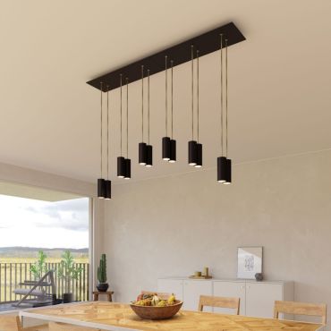Creative Cables - Rose-One Rechthoekig plafondrozet voor 6 lichtpunten - 67,5 x 22,5 cm - zwart