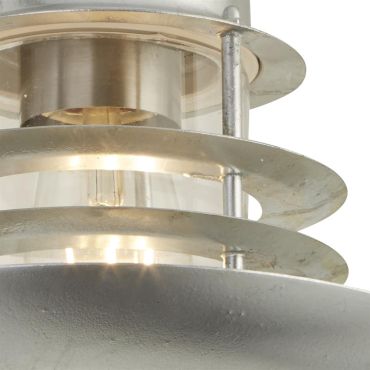 Searchlight Conrad - buiten wandlamp - 23 x 25 cm - IP44 - gegalvaniseerd zilver