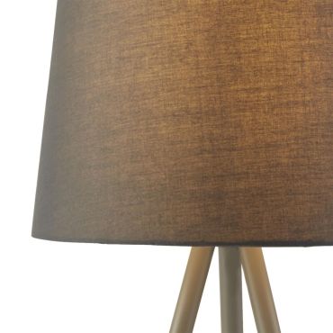 Searchlight Rio - tafellamp - Ø 23 x 54 cm - satijn zilver en grijs