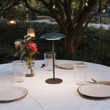 New Garden Sardinia 30 - oplaadbare tafellamp - Ø 15 x 16 cm / Ø 15 x 28 cm - 3,5W dimbare LED incl. - IP44 - antraciet