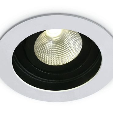 ONE Light COB Shop &amp; Hotel - inbouwspot - Ø 100 mm, Ø 87 mm inbouwmaat - 12W dimbare LED incl. - wit - warm witte lichtkleur (3000K)