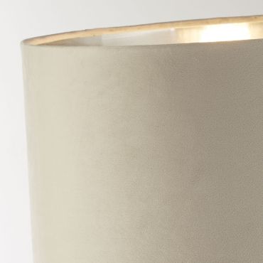 Searchlight Whitby - tafellamp - Ø 38 x 67 cm - chroom, zilver en taupe