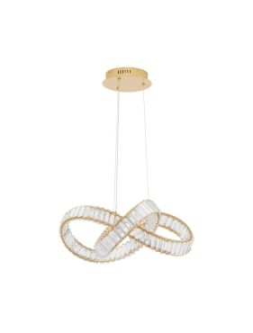 Nova Luce Conceto - hanglamp - Ø 60 x 120 cm - 49W dimbare LED incl. - goud