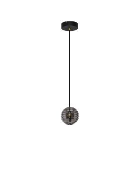 Nova Luce Las - hanglamp - Ø 15 x 145 cm - 13W LED incl. - zandzwart, goud en rokerig grijs