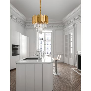Nova Luce Grane - hanglamp - Ø 40 x 120 cm - goud