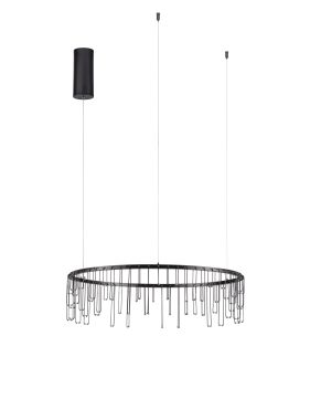 Nova Luce Stellar - hanglamp - Ø 65 x 150 cm - 26W dimbare LED incl. - zwart chroom