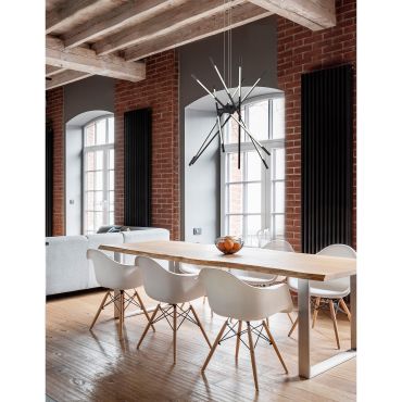 Nova Luce Raccio - hanglamp met afstandsbediening - Ø 85 x 120 cm - 56W dimbare LED incl. - zwart