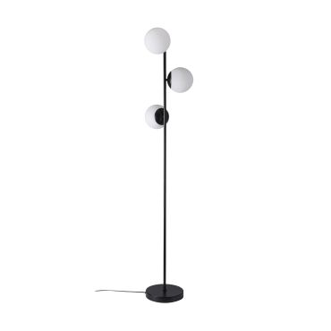 Nordlux Lilly - staanlamp - Ø  23 x 150 cm - zwart en opaal wit