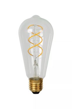 Lucide LED filament lamp - Ø 6,4 x 14,6 cm - E27 - 4,9W dimbaar - 2700K - transparant