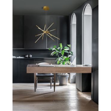 Nova Luce Raccio - hanglamp met afstandsbediening - Ø 85 x 120 cm - 56W dimbare LED incl. - goud messing