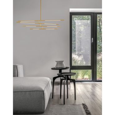 Nova Luce Raccio - hanglamp - 84 x 80 x 81 cm - 40W dimbare LED incl. - goud messing