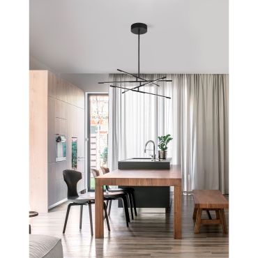 Nova Luce Raccio - hanglamp - 84 x 80 x 81 cm - 40W dimbare LED incl. - zwart