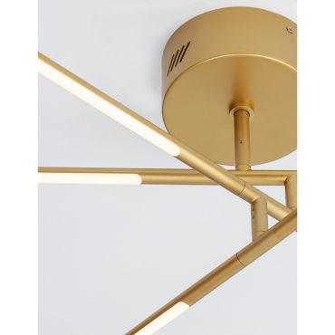 Nova Luce Raccio - plafondverlichting - 84 x 77 x 25,5 cm - 30W dimbare LED incl. - goud messing