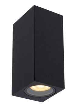 Lucide Zaro - buiten wandlamp - 7,8 x 6,8 x 16 cm - IP44 - zwart