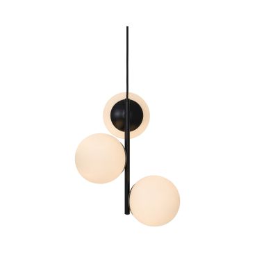 Nordlux Lilly - hanglamp - Ø 32 x 36,5 cm - zwart en opaal wit