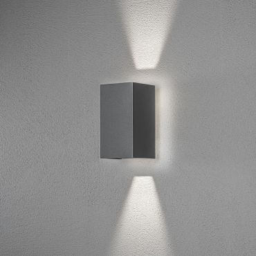 Konstsmide Cremona High Power - buiten wandlamp met 2 regelbare lichtbundels - 9,5 x 11,5 x 17 - 9W LED incl. - IP54 - antraciet