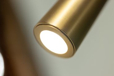 ETH Barry - opbouwspot 3L - Ø 16 x 3 cm - 9W LED incl. - zwart en messing