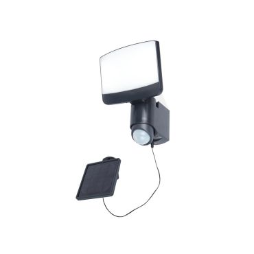 Lutec Sunshine - verstraler met sensor op zonne-energie - 18 x 24 cm - 7,5W LED incl. - IP44 - donkergrijs