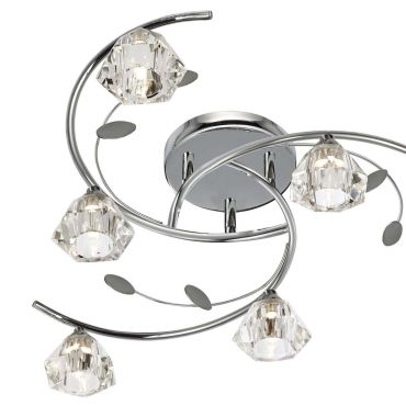 Searchlight Sierra - plafondverlichting - Ø 61 x 18 cm - chroom
