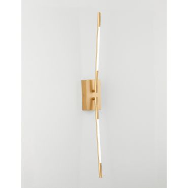 Nova Luce Raccio - wandverlichting - 12 x 6 x 74 cm - 9,2W LED incl. - goud messing