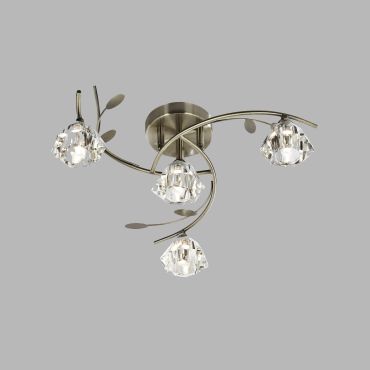 Searchlight Sierra - plafondverlichting - Ø 48 x 18 cm - antiek messing