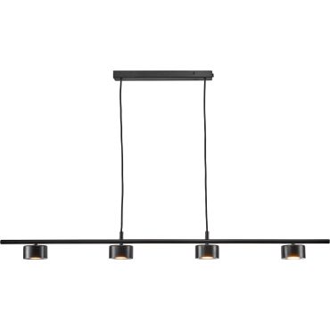 Nordlux Clyde - hanglamp - 115 x 8,5 x 209,3 cm - 3 stappen dimmer - 4 x 5W LED incl. - zwart