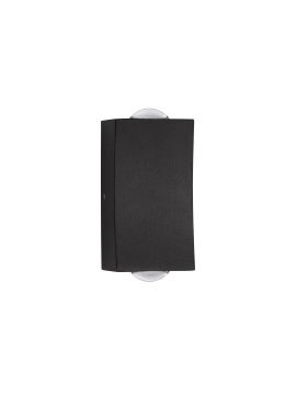 Nova Luce Dewei - buiten wandverlichting - 5 x 9 x 4 cm - 2x 2W LED incl. - IP54 - donker antraciet