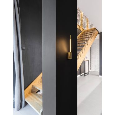 Nova Luce Raccio - wandverlichting - 12 x 6 x 37 cm - 4,6W LED incl. - goud messing