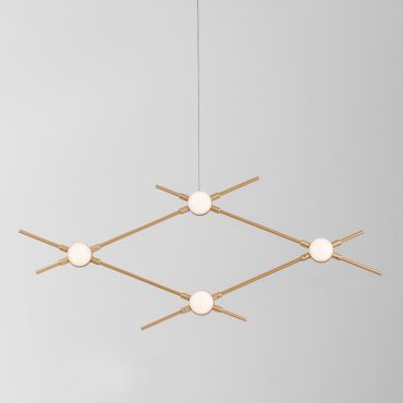 Nova Luce Atomo - hanglamp - 70 x 6 x 120 cm - 4 x 2,4W LED incl. - goud