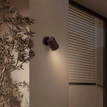 Nova Luce Vilua - buiten wandlamp - Ø 6 x 9,7 cm - IP54 - corten