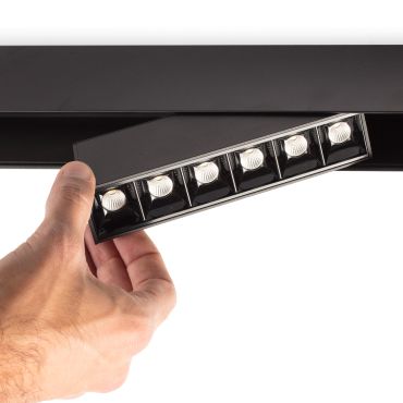 Faro Neso Point-6 - armatuur voor magnetische rail - 16,4 x 1,3 x 2,2 cm - 8W LED incl. - 34° lichtbundel - zwart
