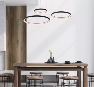 Lucide Vidal - hanglamp - Ø 78 x 200 cm - 120W LED incl. - zwart